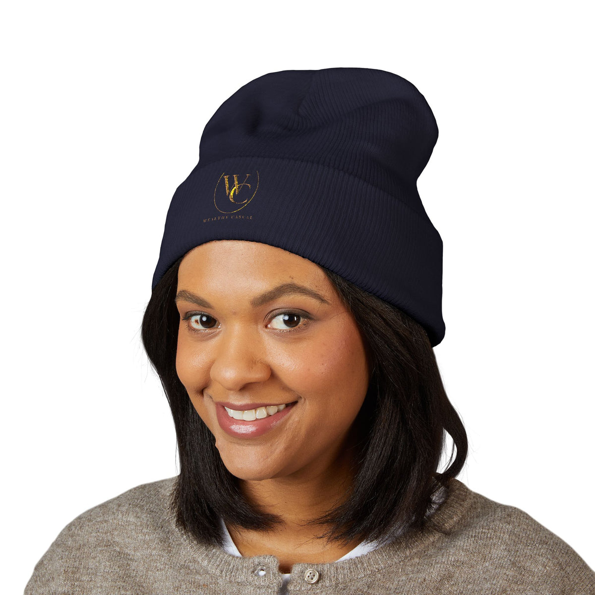 Embroidered Minimalist Cuffed Beanie