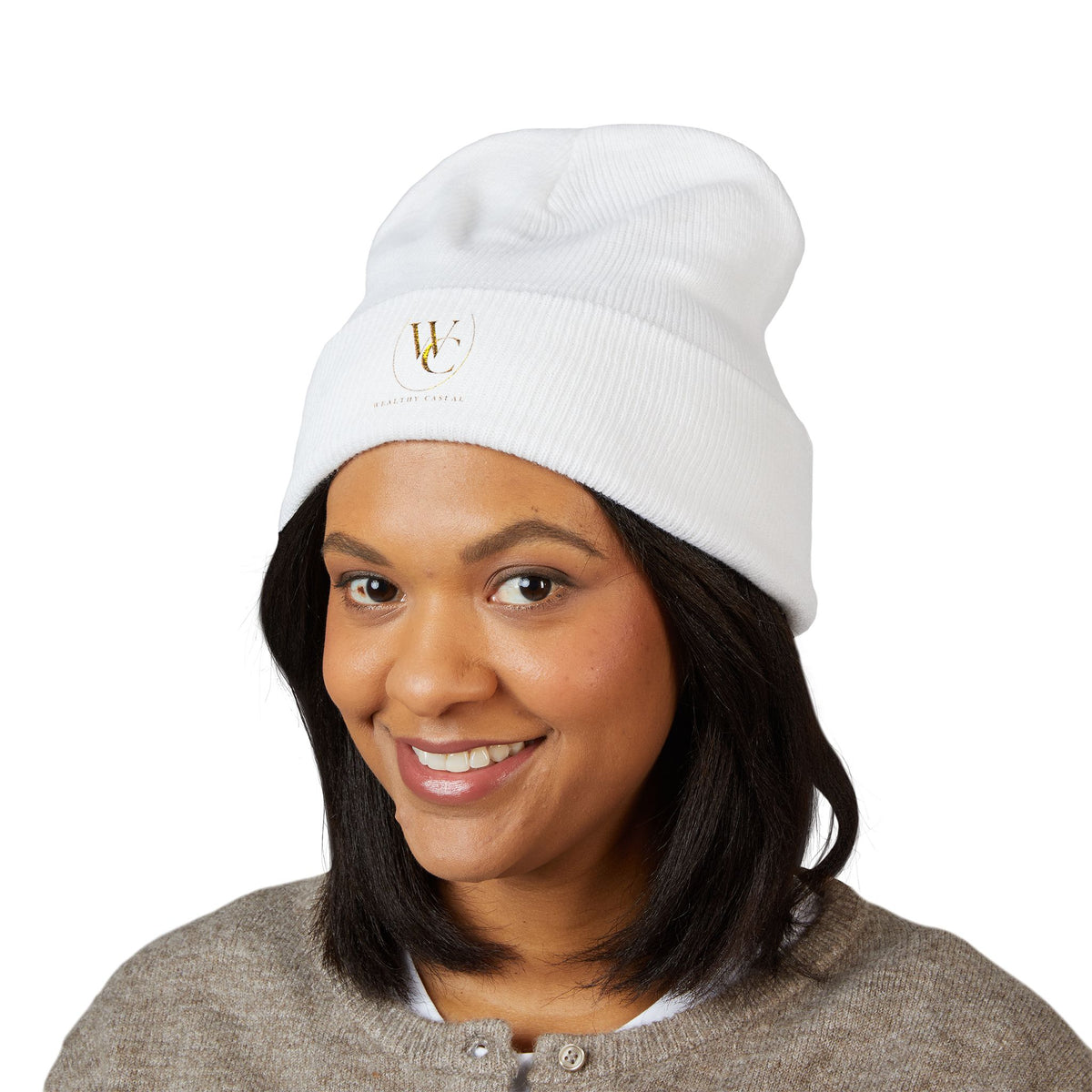 Embroidered Minimalist Cuffed Beanie