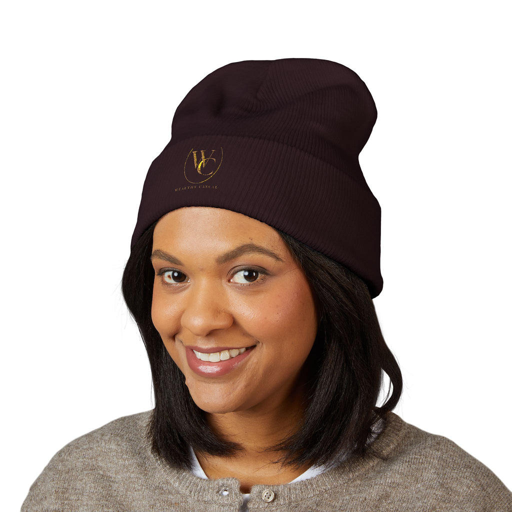 Embroidered Minimalist Cuffed Beanie