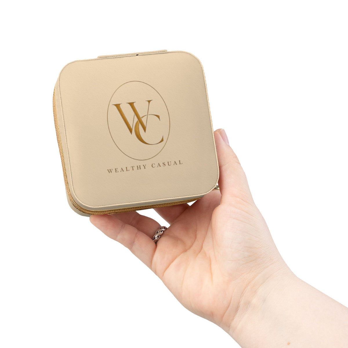 Minimalist Jewelry Travel Case with Ring and Earring Compartments
