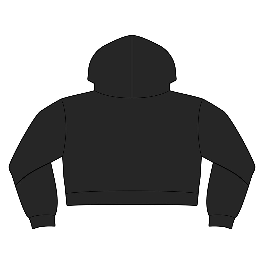 Women’s Black Cropped Hoodie with Gold Logo