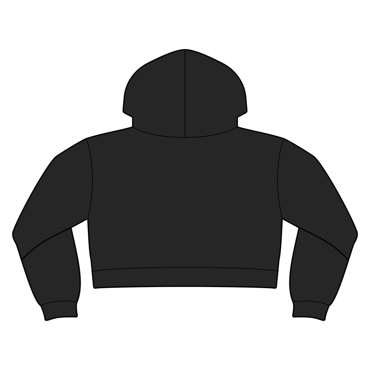 Women’s Black Cropped Hoodie with Gold Logo