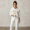 Embroidered Wealthy Casual Graphic Hoodie