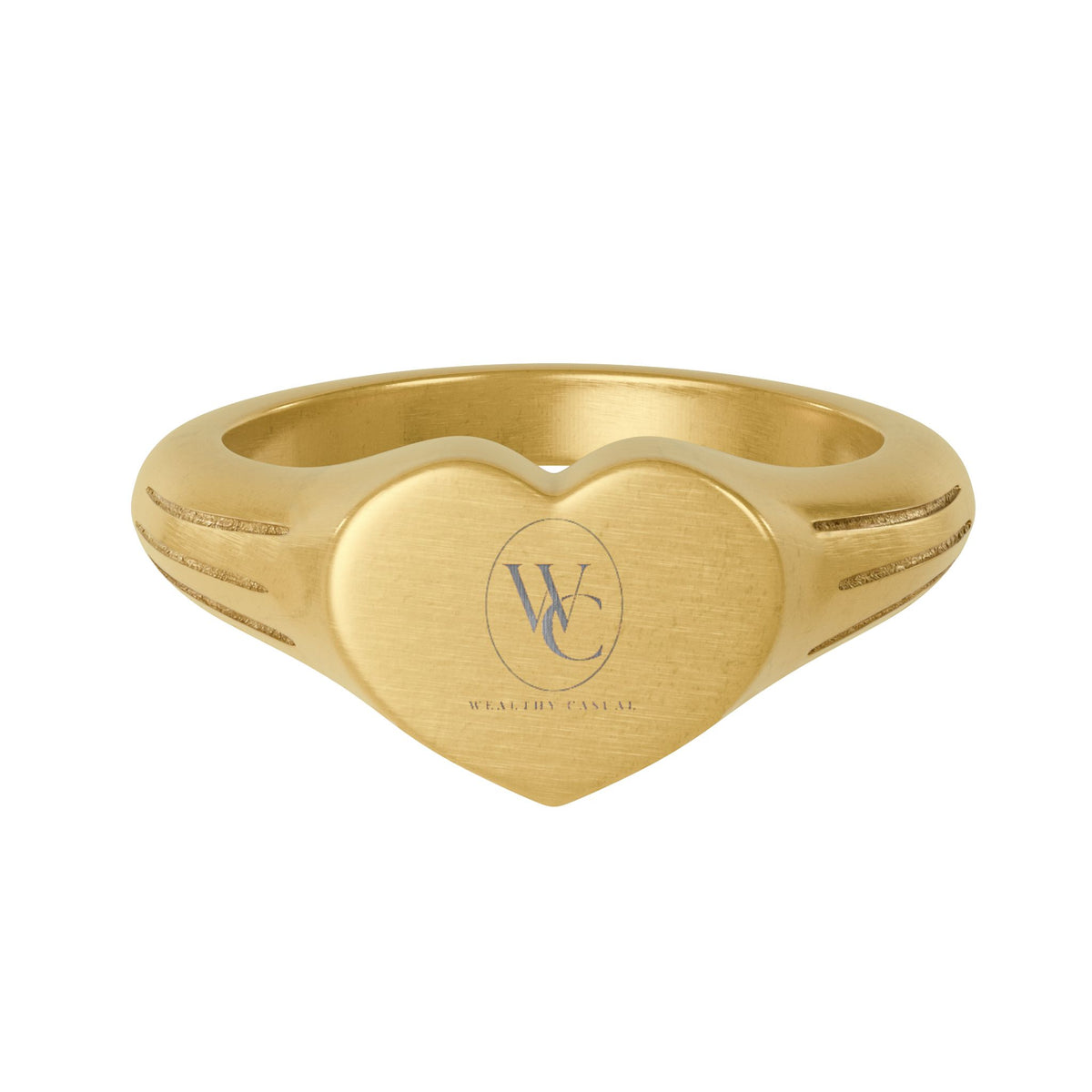 Heart Signet Ring – Personalized Engraved Stainless Steel Jewelry