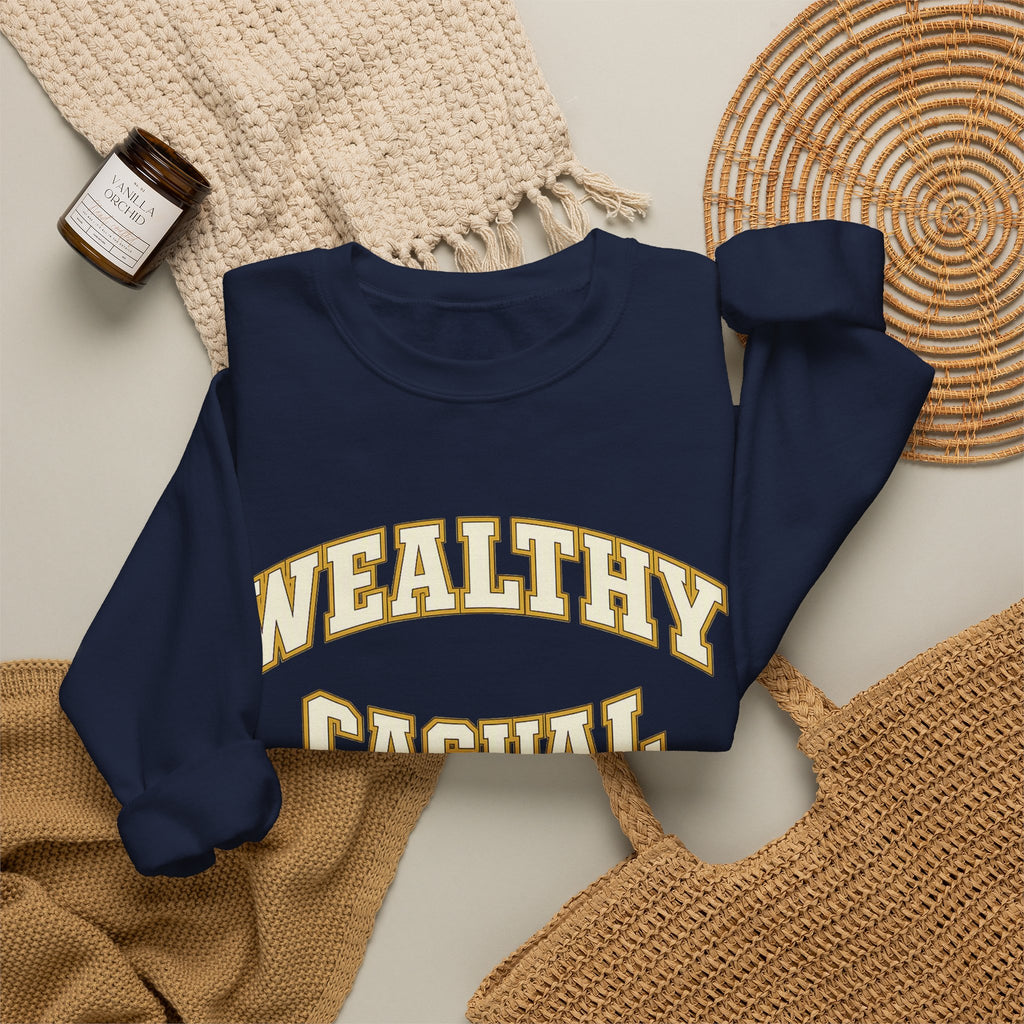 Embroidered Wealthy Casual Text Sweatshirt