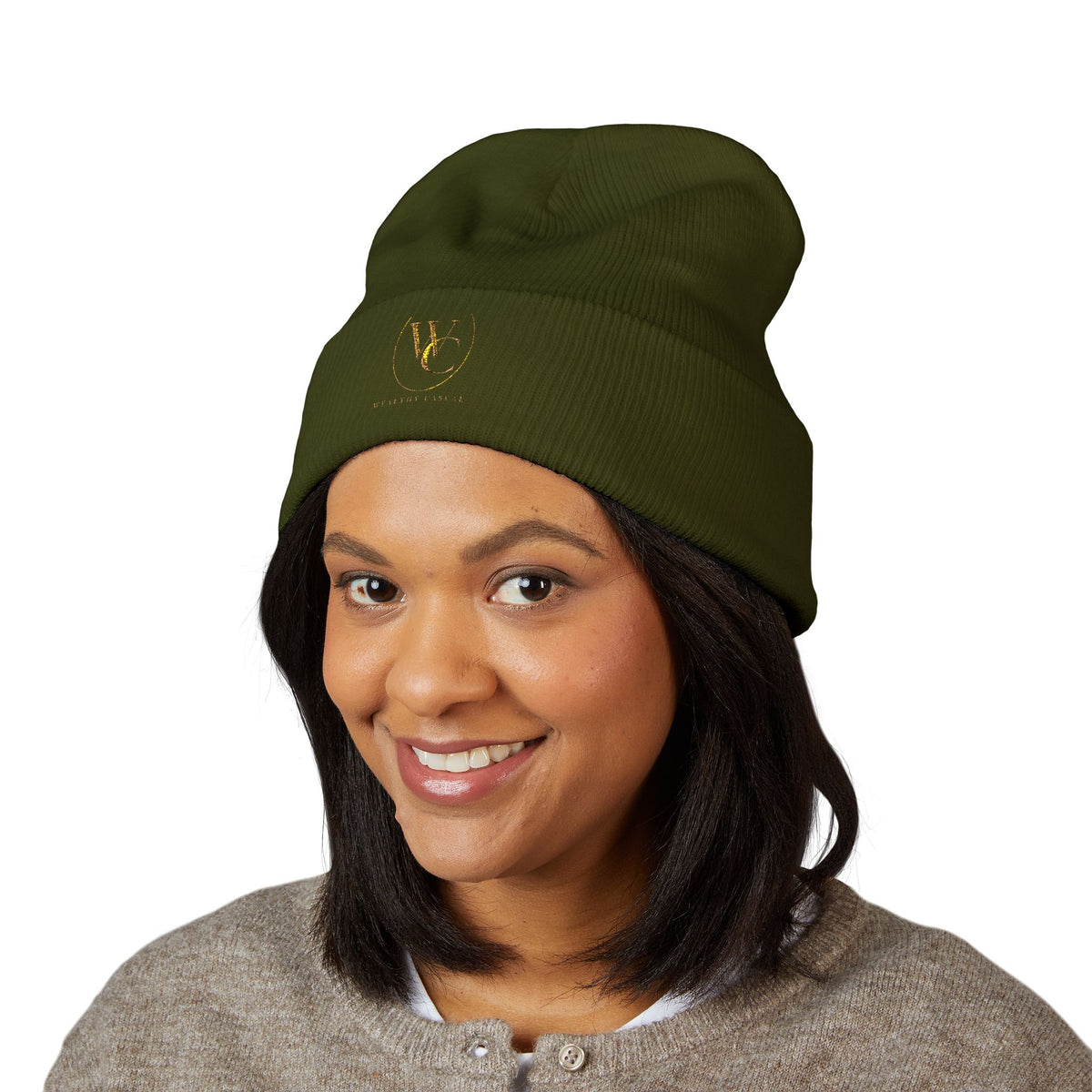 Embroidered Minimalist Cuffed Beanie