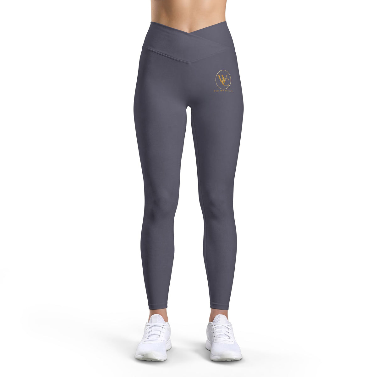 Women’s Black Luxe Leggings with Golden Emblem
